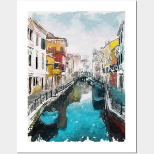 Burano Canal Venice Italy Posters and Art